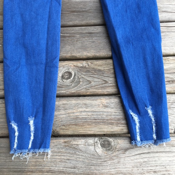 Fashion Nova Distressed Raw Hem Skinny Jeans - Picture 7 of 8